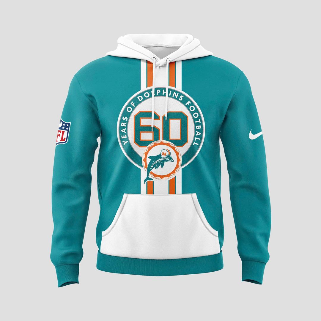 60th Year Dolphins Football Hoodie