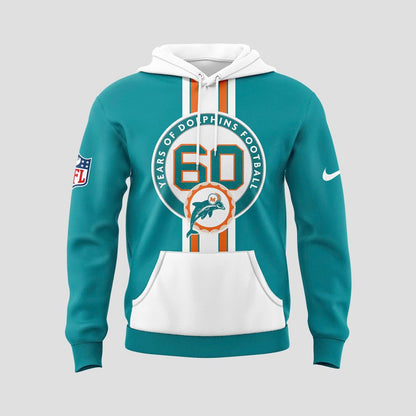 60th Year Dolphins Football Hoodie