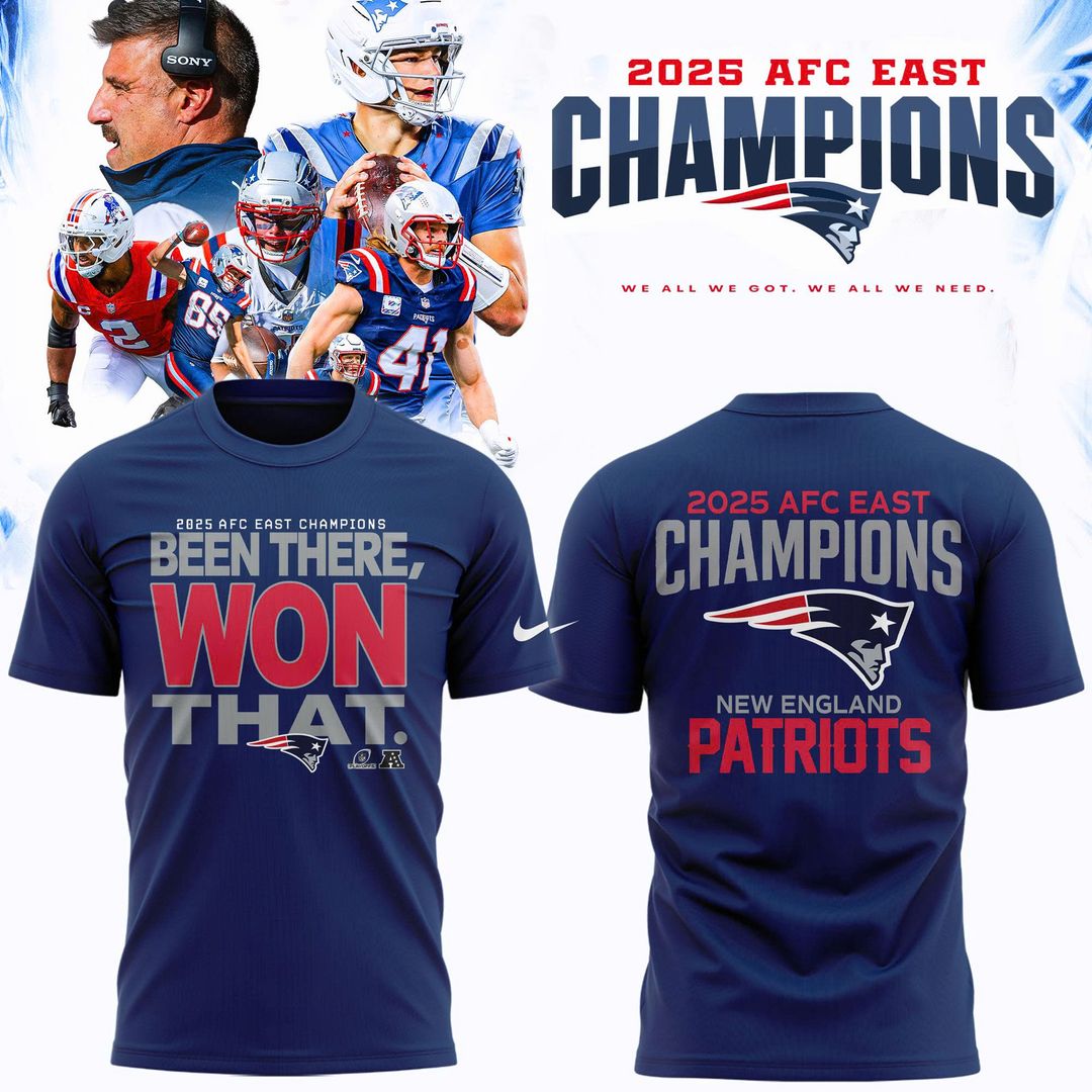 New England Patriots 2025 AFC East Champions T-Shirt Limited Edition