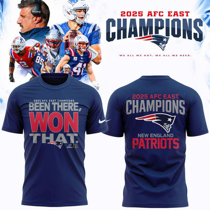 New England Patriots 2025 AFC East Champions T-Shirt Limited Edition