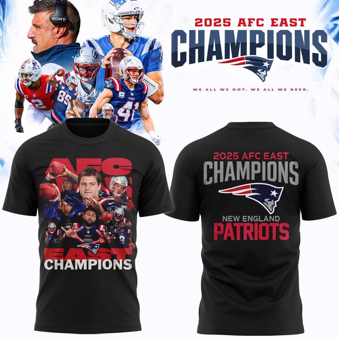 New England Patriots 2025 AFC East Champions T-Shirt Limited Edition