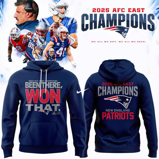 New England Patriots 2025 AFC East Champions Hoodie Limited Edition