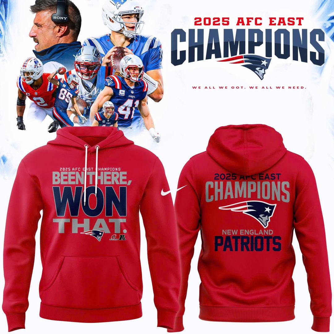 New England Patriots 2025 AFC East Champions Hoodie Limited Edition