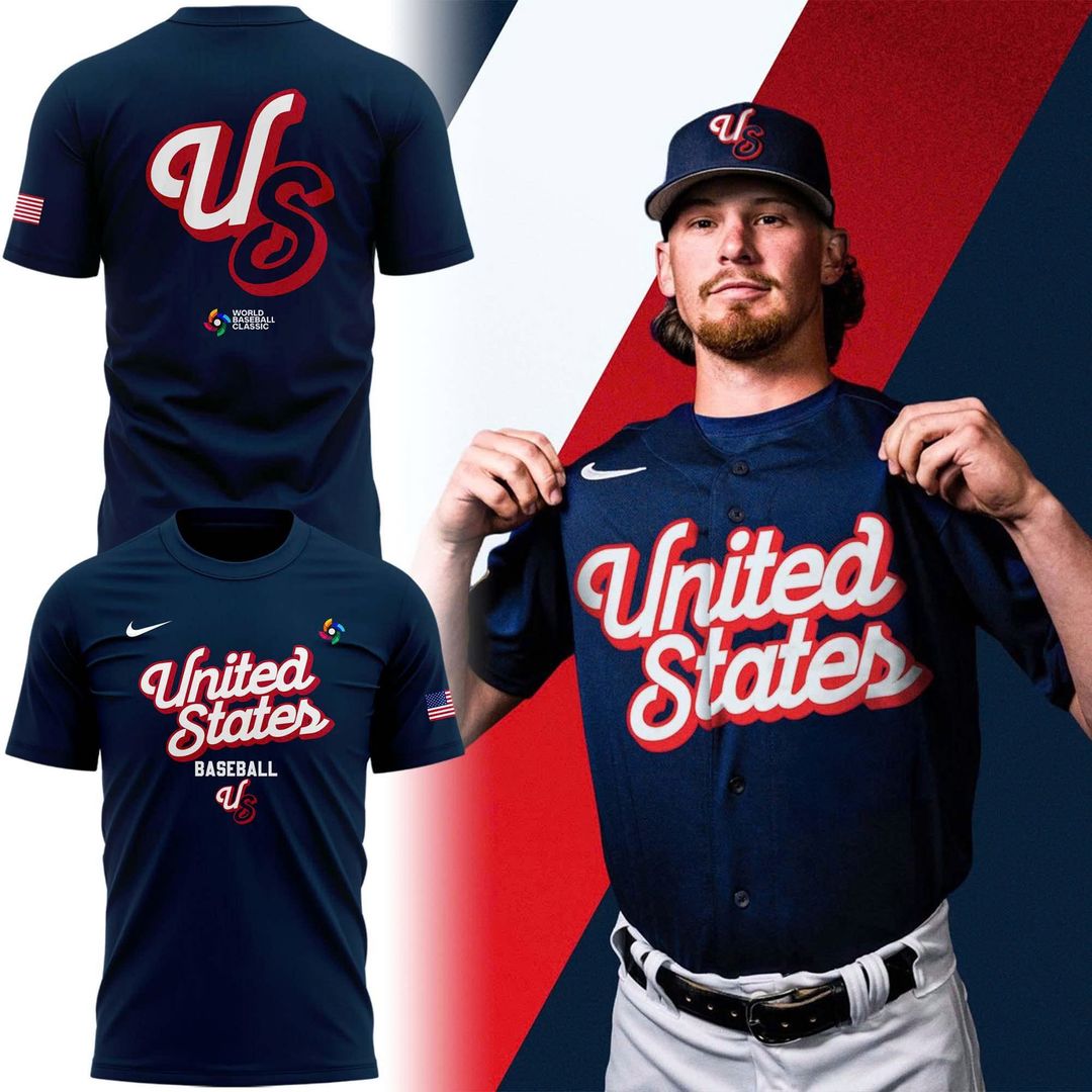 Special 2026 World Baseball Classic USA Baseball Team New Uniform Navy T-Shirt