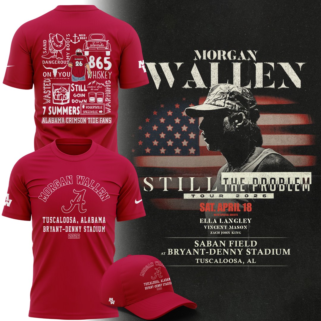 Exclusive Morgan Wallen x Alabama Football T-Shirt "Still The Problem Tour 2026"