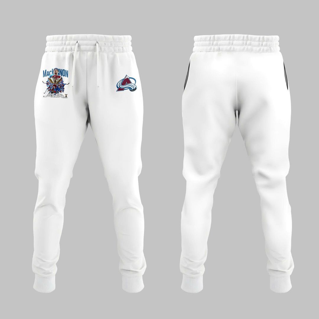 Nathan MacKinnon Colorado Avalanche NHL fresh ice Hoodie - White