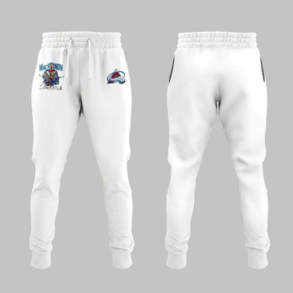 Nathan MacKinnon Colorado Avalanche NHL fresh ice Hoodie - White