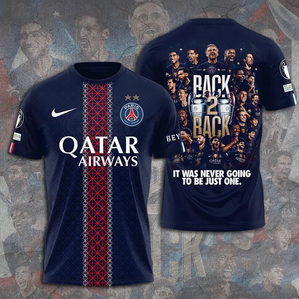 PSG 2026 Back To Back Champions Of Europe Limited T-Shirt