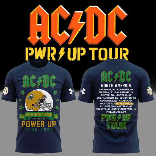 Exclusive AC/DC x Notre Dame Football - Power Up Tour 2026 T-Shirt