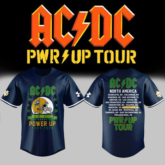 Exclusive Power Up Tour 2026 - AC/DC x Notre Dame Football Jersey