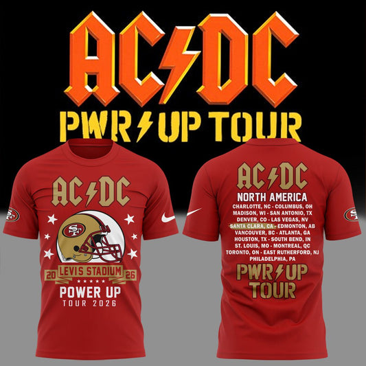 Limited Edition AC/DC x San Francisco 49ers - Power Up Tour 2026 T-Shirt