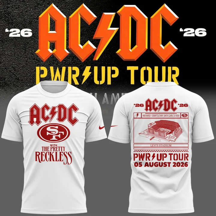 Limited Edition AC/DC x San Francisco 49ers - Power Up Tour 2026 T-Shirt