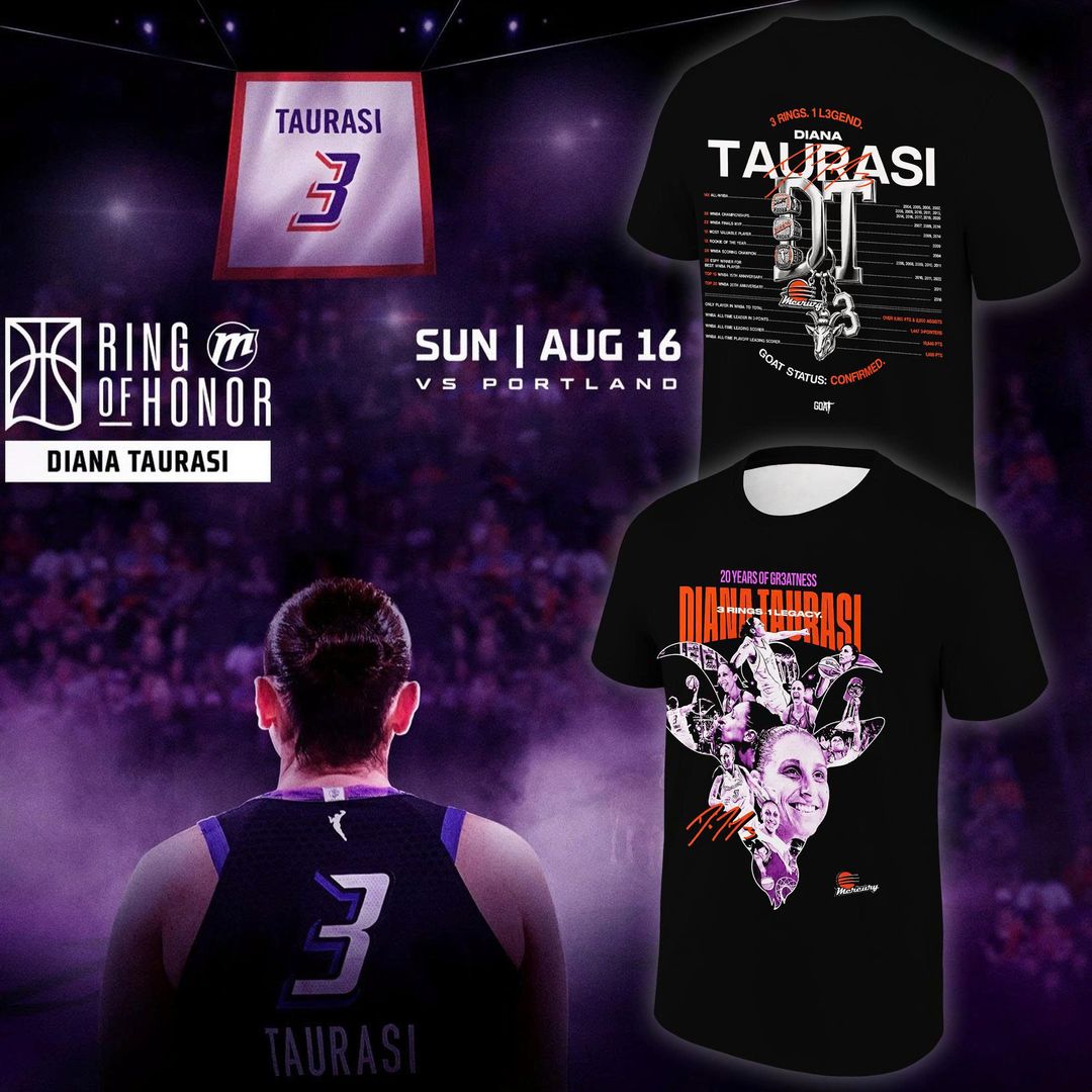 Diana Taurasi - Phoenix Mercury 20 Years 1 Team Portrait T-Shirt