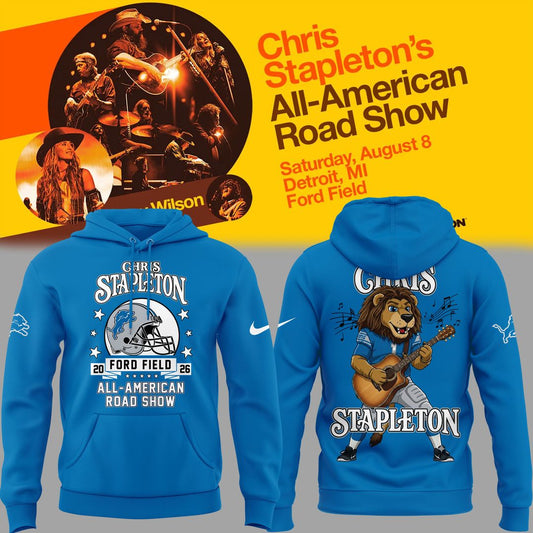 New Blue Hoodie Chris Stapleton x Detroit Lions - All American Road Show Hoodie