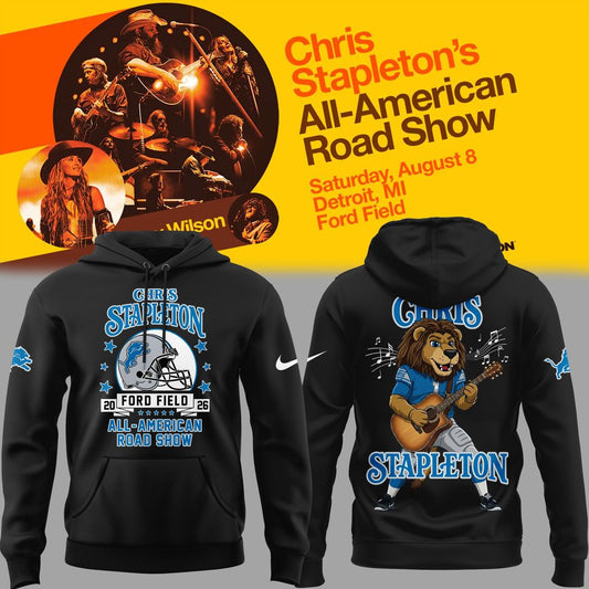 New Blue Hoodie Chris Stapleton x Detroit Lions - All American Road Show Hoodie