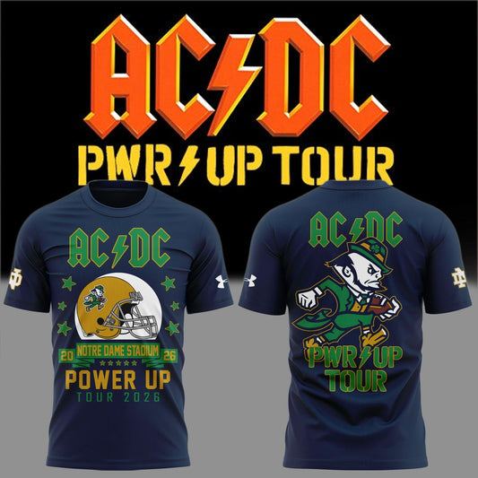 Exclusive AC/DC x Notre Dame Football - Power Up Tour 2026 T-Shirt