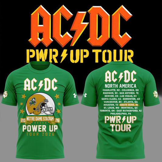 Exclusive AC/DC x Notre Dame Football - Power Up Tour 2026 T-Shirt