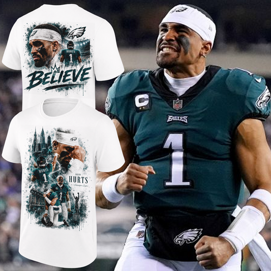 New QB1 Jalen Hurts Philadelphia Eagles T-Shirt