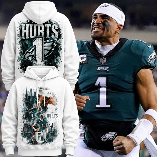 New QB1 Jalen Hurts Philadelphia Eagles Hoodie