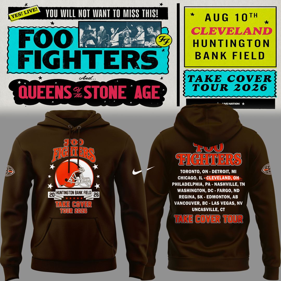Foo Fighters x Cleveland Browns - Take Cover Tour 2026 Hoodie