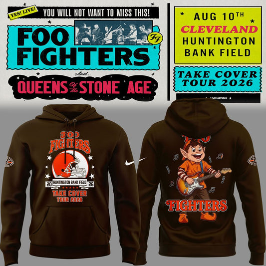 Foo Fighters x Cleveland Browns - Take Cover Tour 2026 Hoodie