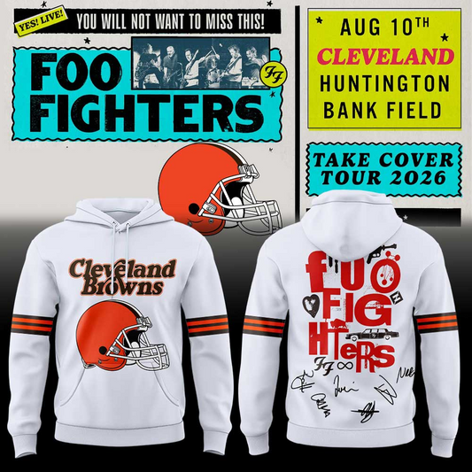 Foo Fighters x Cleveland Browns - Take Cover Tour 2026 Hoodie