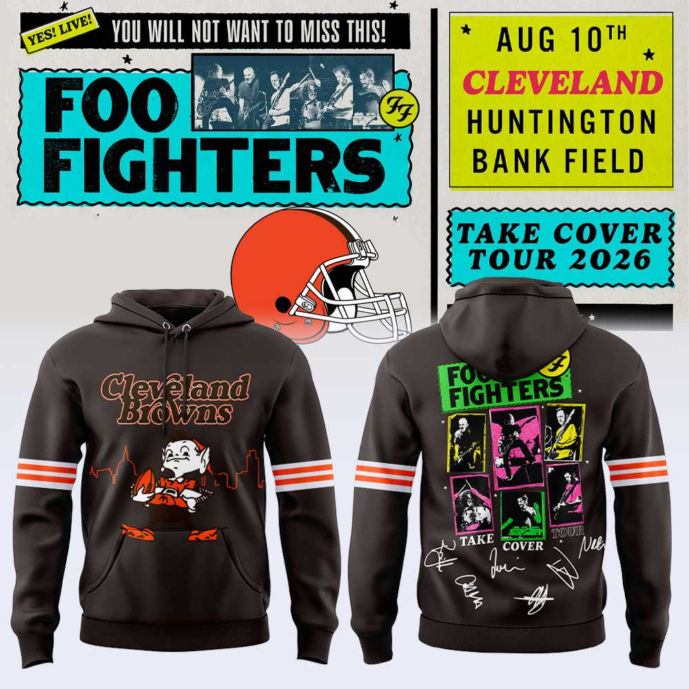 Foo Fighters x Cleveland Browns - Take Cover Tour 2026 Hoodie