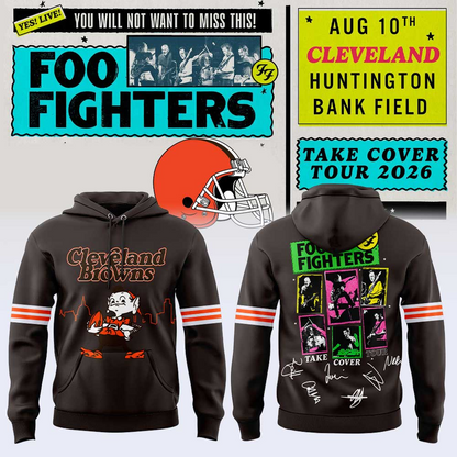Foo Fighters x Cleveland Browns - Take Cover Tour 2026 Hoodie
