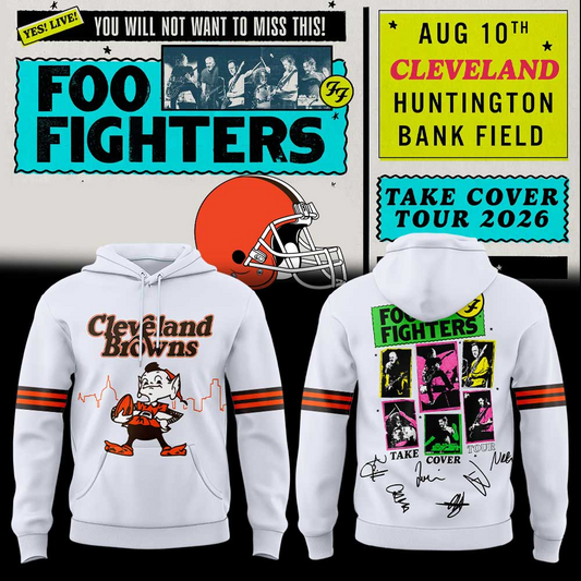 Foo Fighters x Cleveland Browns - Take Cover Tour 2026 Hoodie