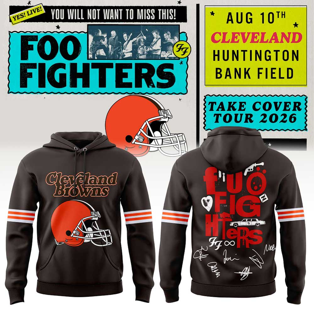 Foo Fighters x Cleveland Browns - Take Cover Tour 2026 Hoodie