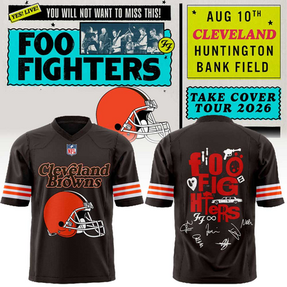 Cleveland Browns x Foo Fighters - Take Cover Tour 2026 Football Jersey