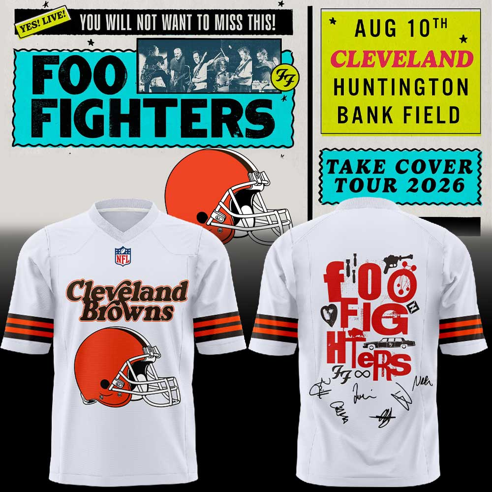 Cleveland Browns x Foo Fighters - Take Cover Tour 2026 Football Jersey