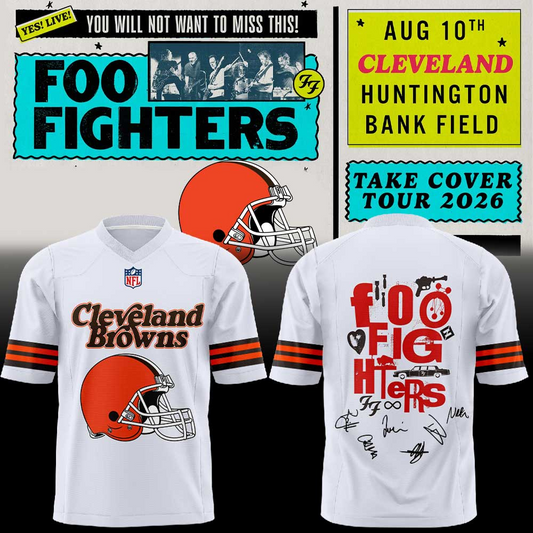 Cleveland Browns x Foo Fighters - Take Cover Tour 2026 Football Jersey