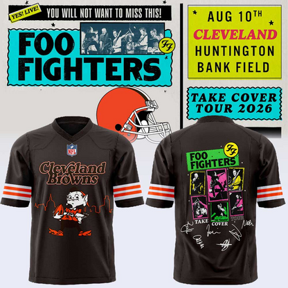 Cleveland Browns x Foo Fighters - Take Cover Tour 2026 Football Jersey