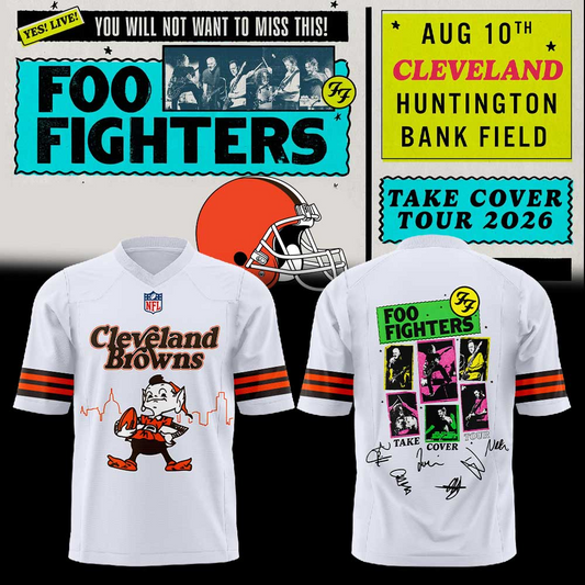 Cleveland Browns x Foo Fighters - Take Cover Tour 2026 Football Jersey