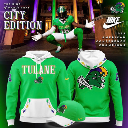 Tulane Green Wave Football Mardi Gras City Edition Hoodie