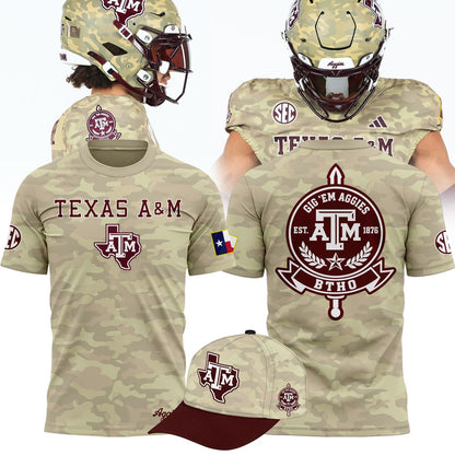 Texas A&M Aggies Honor & Support Camo T-Shirt