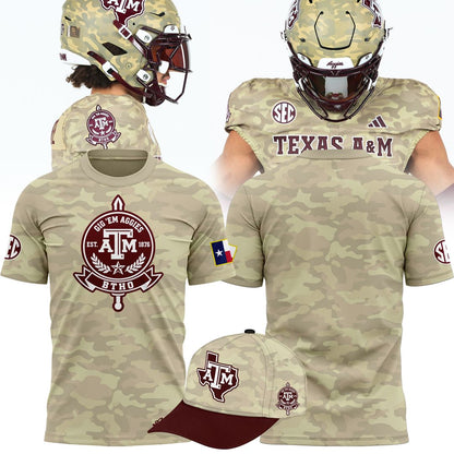 Texas A&M Aggies Honor & Support Camo T-Shirt