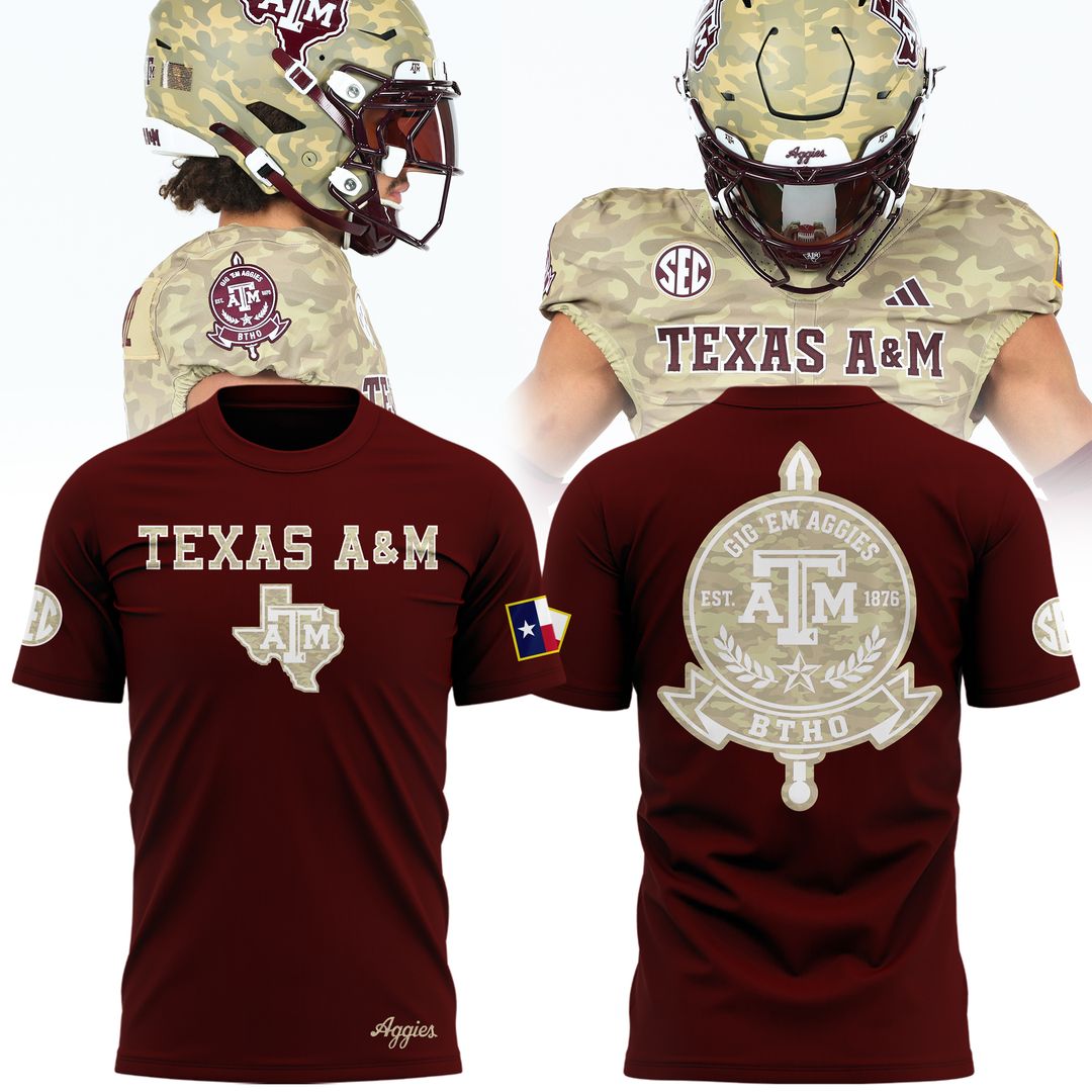 Texas A&M Aggies Honor & Support Camo T-Shirt