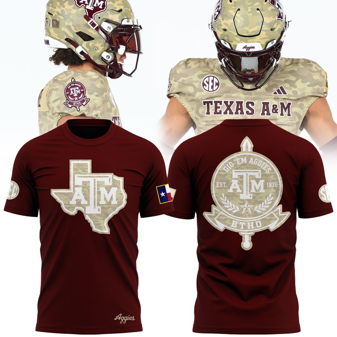 Texas A&M Aggies Honor & Support Camo T-Shirt
