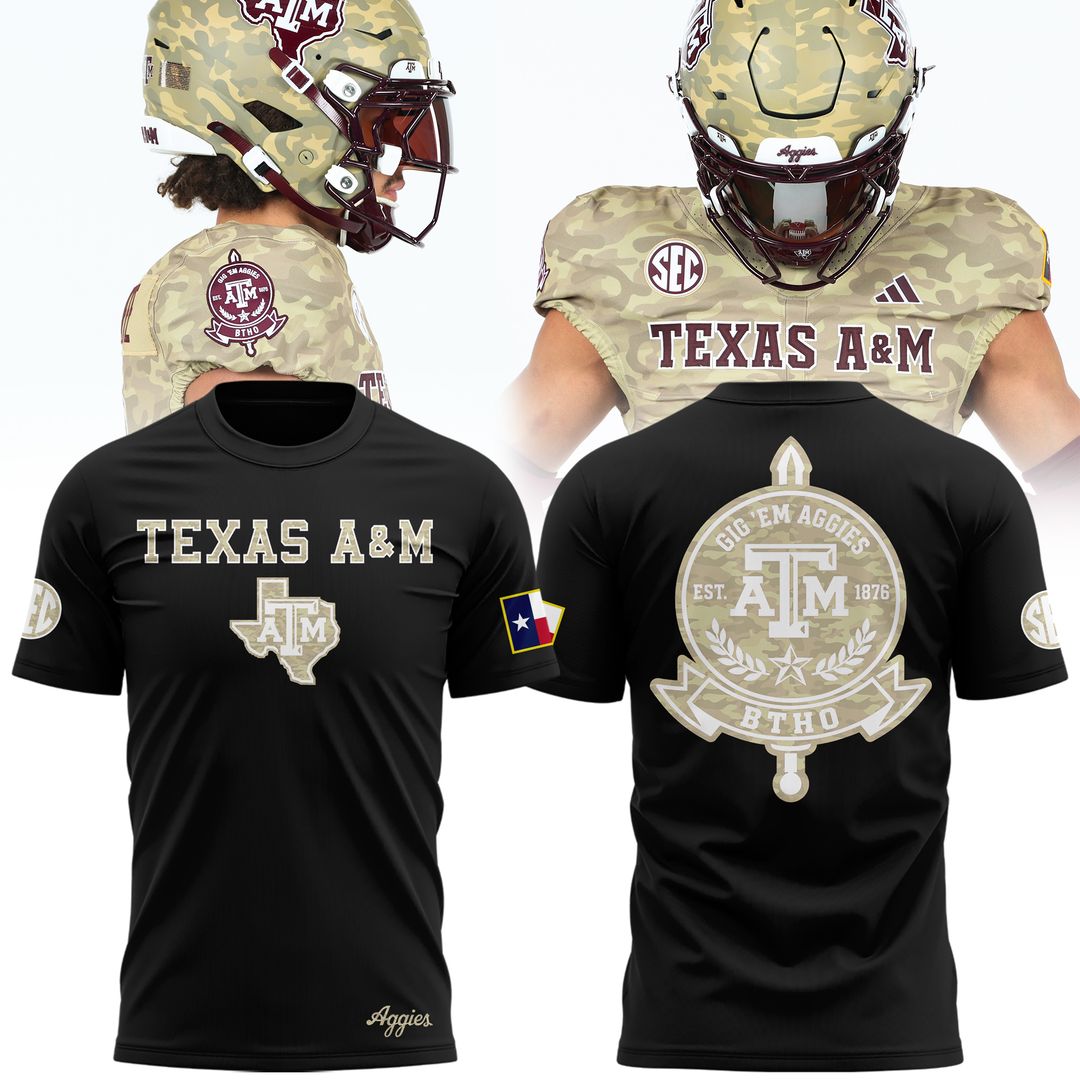 Texas A&M Aggies Honor & Support Camo T-Shirt