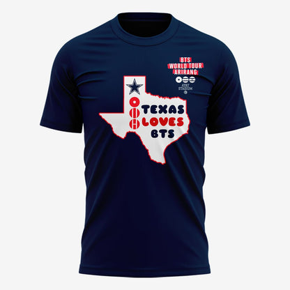Texas Loves BTS | Dallas Cowboys x BTS WORLD TOUR 'ARIRANG' AT&T Stadium Tshirt