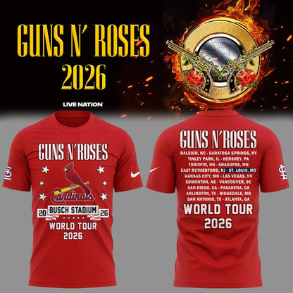 Limited Edition Guns N' Roses x St. Louis Cardinals - World Tour 2026 T-Shirt