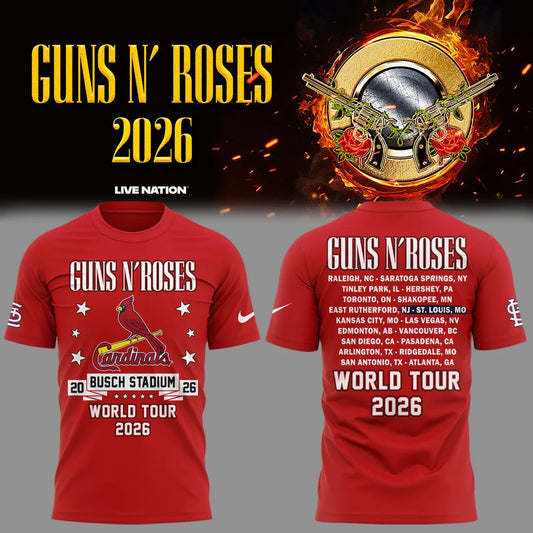 Limited Edition Guns N' Roses x St. Louis Cardinals - World Tour 2026 T-Shirt