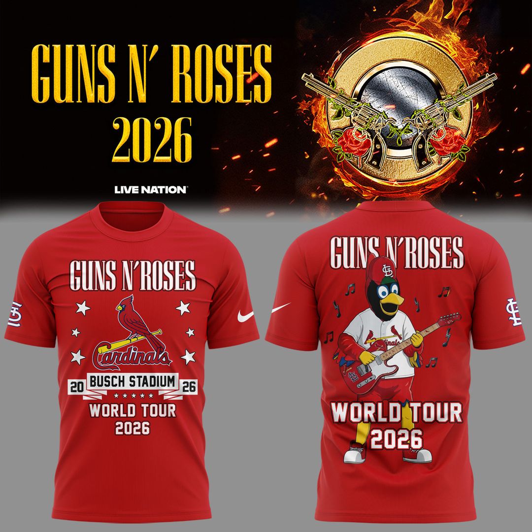 Limited Edition Guns N' Roses x St. Louis Cardinals - World Tour 2026 T-Shirt