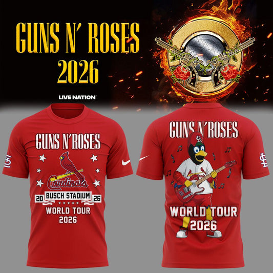 Limited Edition Guns N' Roses x St. Louis Cardinals - World Tour 2026 T-Shirt
