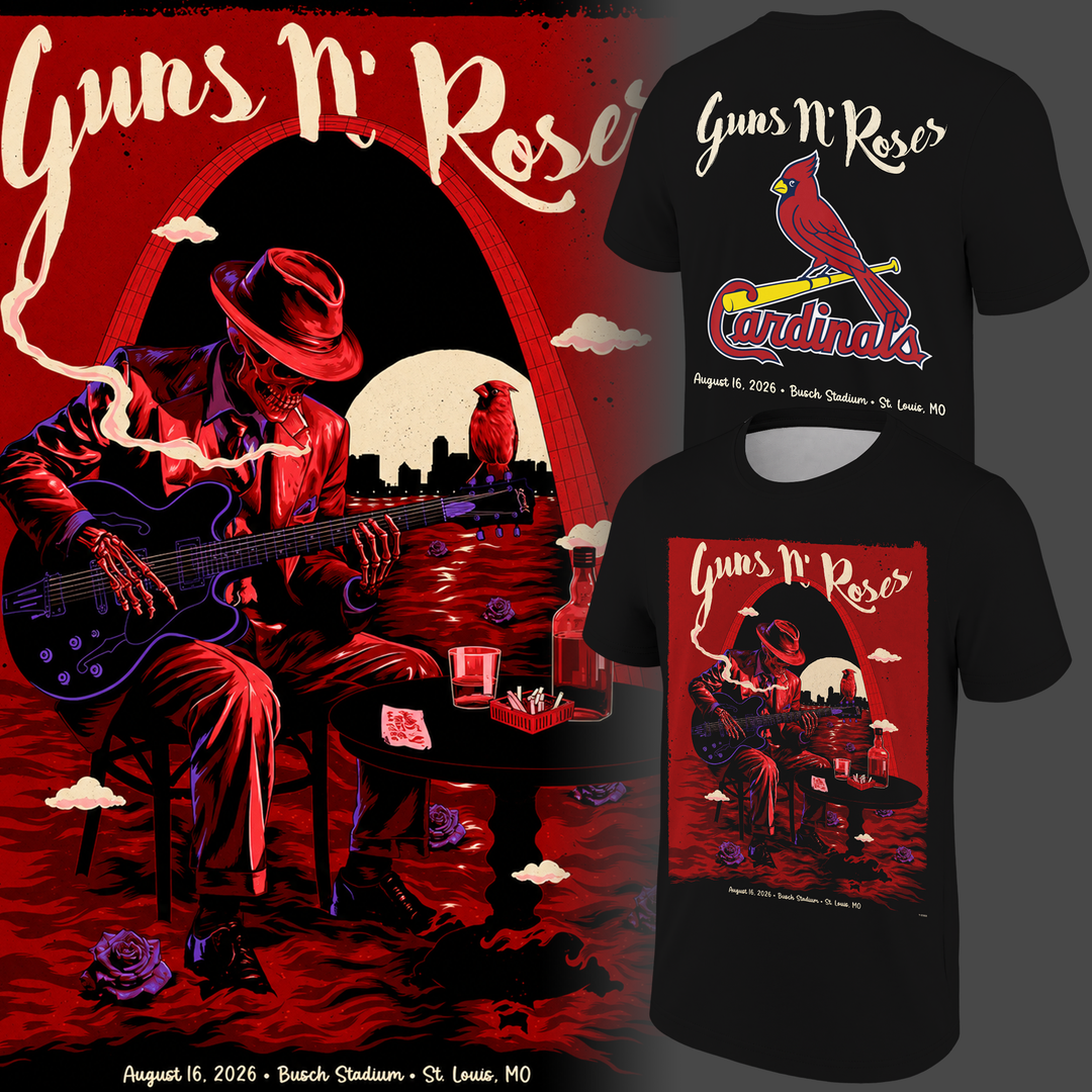 Limited Edition Guns N' Roses x St. Louis Cardinals - World Tour 2026 T-Shirt
