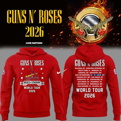 New Guns N' Roses x St. Louis Cardinals - World Tour 2026 Hoodie