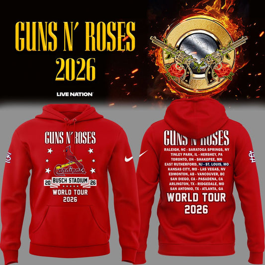 New Guns N' Roses x St. Louis Cardinals - World Tour 2026 Hoodie