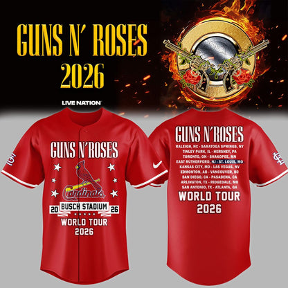 Guns N' Roses x St. Louis Cardinals - World Tour 2026 Baseball Jersey